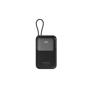 Canyon Power Bank PB-101, 10000mAh PD22.5W built-in cable, black obraz