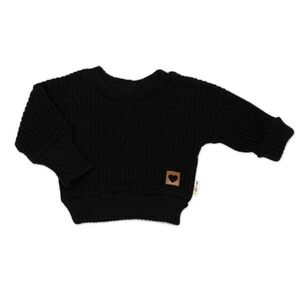 Baby Nellys Rostoucí oversize pletený svetřík pro miminko, černý vel. 80/86 obraz