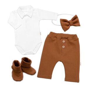 Baby Nellys 4D sada pro chlapečky Baby Elegán - karamelová, vel. 62 obraz