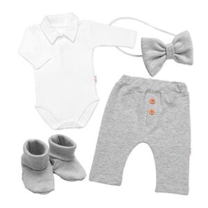 Baby Nellys 4D sada pro chlapečky Baby Elegán - šedý melír, vel. 62 obraz