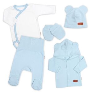 Baby Nellys Bavlněná souprava pro miminko 5D, Made with love, baby blue. vel 50 obraz
