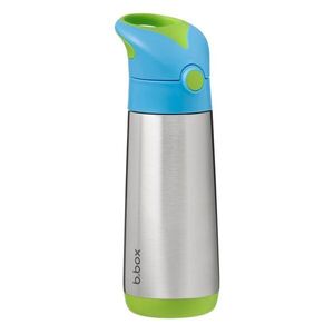 B.BOX Termoska na pití s brčkem 500 ml - modrá/zelená obraz
