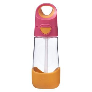 B.BOX Lahev na pití s brčkem 450 ml - růžová/oranžová obraz