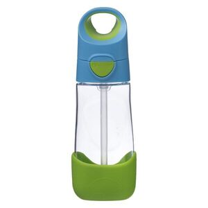 B.BOX Lahev na pití s brčkem 450 ml - modrá/zelená obraz