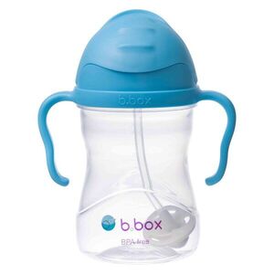 B.BOX Nevylévací hrníček s brčkem a závažím, modrý, 240 ml obraz