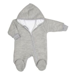 Baby Nellys Pletený overal s kapucí, CUTE - šedý, vel.56 obraz