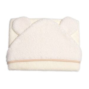 Baby Nellys Kojenecká osuška s kapucí a oušky Boucle 80x80cm, froté - smetanová obraz