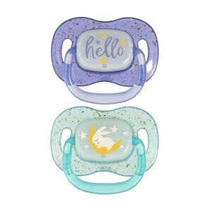 Canpol babies Svítící silikonový dudlík symetrický 6–18m 2 ks kluk obraz