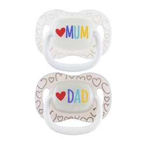 Canpol babies Mum&Dad Svítící silikonový dudlík symetrický 0–6m 2 ks obraz