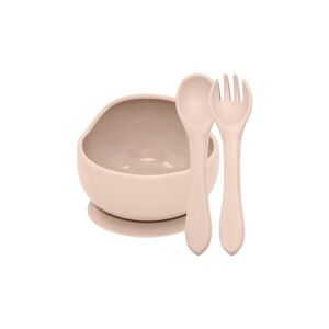 Petite&Mars Set jídelní silikonový TAKE&MATCH 2 ks miska + příbor Desert Sand 6m+ obraz