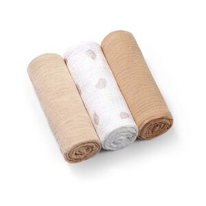 Babyono Mušelínové - super měkké plenky, 3ks 70x70cm - béžová, hnědá obraz