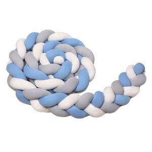 T-tomi Pletený mantinel 180 cm White + Grey + Blue obraz
