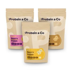 Protein a Co SNACK IT Protein 2+1, 500 g Vanilka, Čokoláda, Fruit obraz