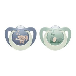 NUK First Choice Night Dudlík 6–18m box 2 ks hippo/koala obraz