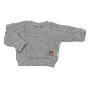 Baby Nellys Rostoucí oversize pletený svetřík pro miminko, šedý vel. 68/74 obraz