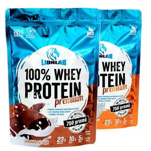 Lionlab 100 % Whey Protein 750 g AKCE 1+1 čokoláda + slaný karamel obraz
