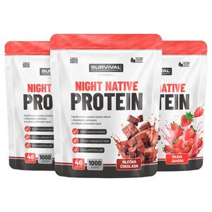 Survival Night Native Protein 1000g AKCE 2+1 2x čokoláda + jahoda obraz