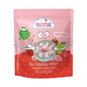 FruchtBar BIO Cereálie srdíčka s jahodami a jablkem 125 g obraz