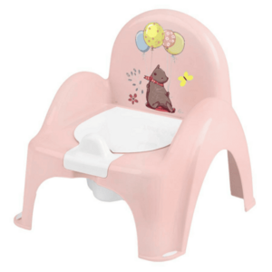 Tega Baby Dětský nočník s melodií a víkem, ergonomický - Medvídek v růžové obraz