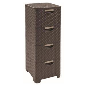 Curver Regál Style 4x14L se zásuvkami tmavě hnědý obraz