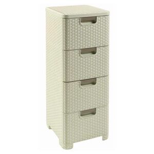 Curver Regál Style 4x14L se zásuvkami krémově bílý obraz