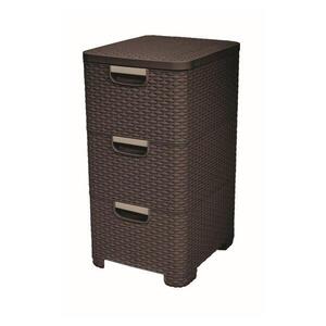 Curver Regál Style 3x14L se zásuvkami tmavě hnědý obraz