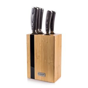 G21 Sada nožů Gourmet Rustic 5 ks + bambusový blok obraz