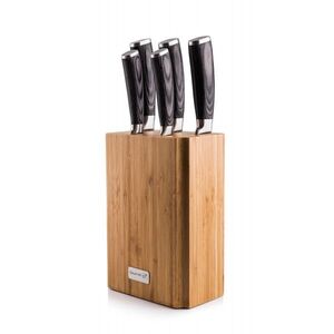 G21 Sada nožů Gourmet Stone 5 ks + bambusový blok obraz