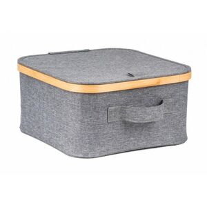 G21 Úložný box 30 x 30 x 15 cm bambusový s víkem, šedý obraz