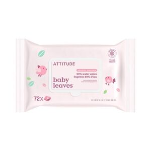 ATTITUDE Baby Leaves Vlhčené ubrousky 99% vody bez vůně 72 ks obraz