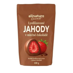 Allnature Mrazem sušené jahody v mléčné čokoládě 100 g obraz