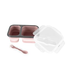 Zopa Silikonový svačinový box s příborem velký, Old Pink 4 obraz