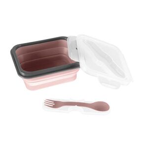 Zopa Silikonový svačinový box s příborem malý, Old Pink 1 obraz
