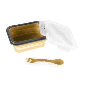 Zopa Silikonový svačinový box s příborem malý, Mustard Yellow 4 obraz