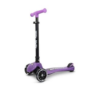 Milly Mally Dětská koloběžka SPARKY LED tříkolová – svítící kolečka, nastavitelná, fialová obraz