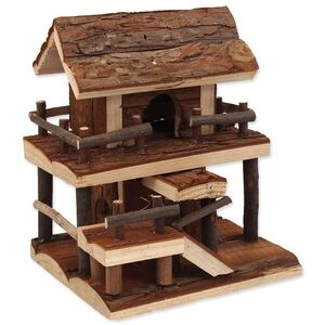 Small Animals Domek dřevěný jednopatrový s kůrou 17x15x20cm obraz