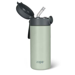 Zopa Termoska na tekutiny s brčkem a silikonovým držákem 350 ml, Pistacio green 4 obraz