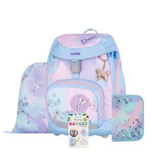 Oxybag OXY SHERPY - školní set Kolibřík 4 ks + placky batoh, penál, sáček obraz