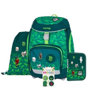 Oxybag OXY SHERPY - školní set Playworld 4 ks: batoh, penál, sáček, placky batoh, penál, sáček obraz