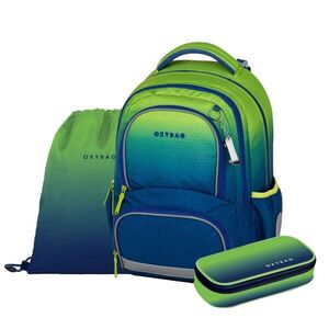 Oxybag OXY NEXT - školní set Ombre Green 3 ks: batoh, penál, sáček batoh, penál, sáček obraz