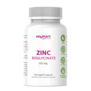 Vegmart Zinc Bisglycinate 125 mg 120 kapslí obraz