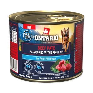 Ontario Adult hovězí pate s příchutí spirulíny konzerva 200 g obraz