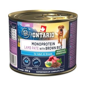 Ontario Adult monoprotein jehněčí pate s hnědou rýží konzerva 200 g obraz