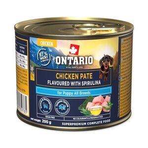 Ontario Puppy kuřecí pate s příchutí spiruliny konzerva 200 g obraz