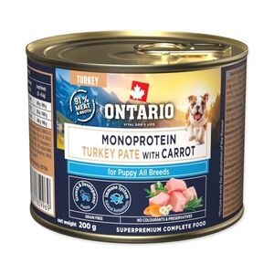 Ontario Puppy monoprotein krůtí pate s mrkví konzerva 200 g obraz
