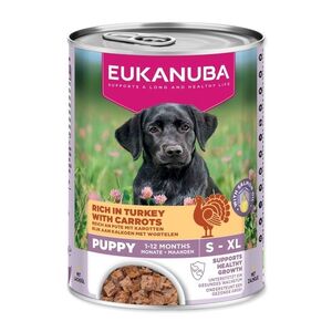 Eukanuba Puppy konzerva bohatá na krůtí s mrkví 400 g obraz