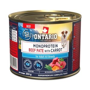 Ontario Adult monoprotein hovězí pate s mrkví konzerva 200 g obraz