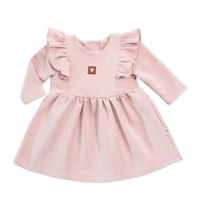 Baby Nellys Dětské teplákové šaty, tunika Vintage Love - starorůžové obraz