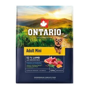 Ontario Adult Mini Lamb & Brown Rice krmivo 2, 25 kg obraz