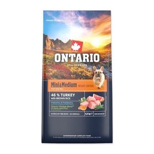 Ontario Mini & Medium Weight Control Turkey & Brown Rice krmivo 6, 5 kg obraz